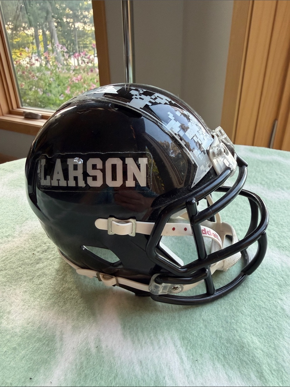 Riddell “Larson” Black Football Helmet with Digital Camo Accent size 3 5/8